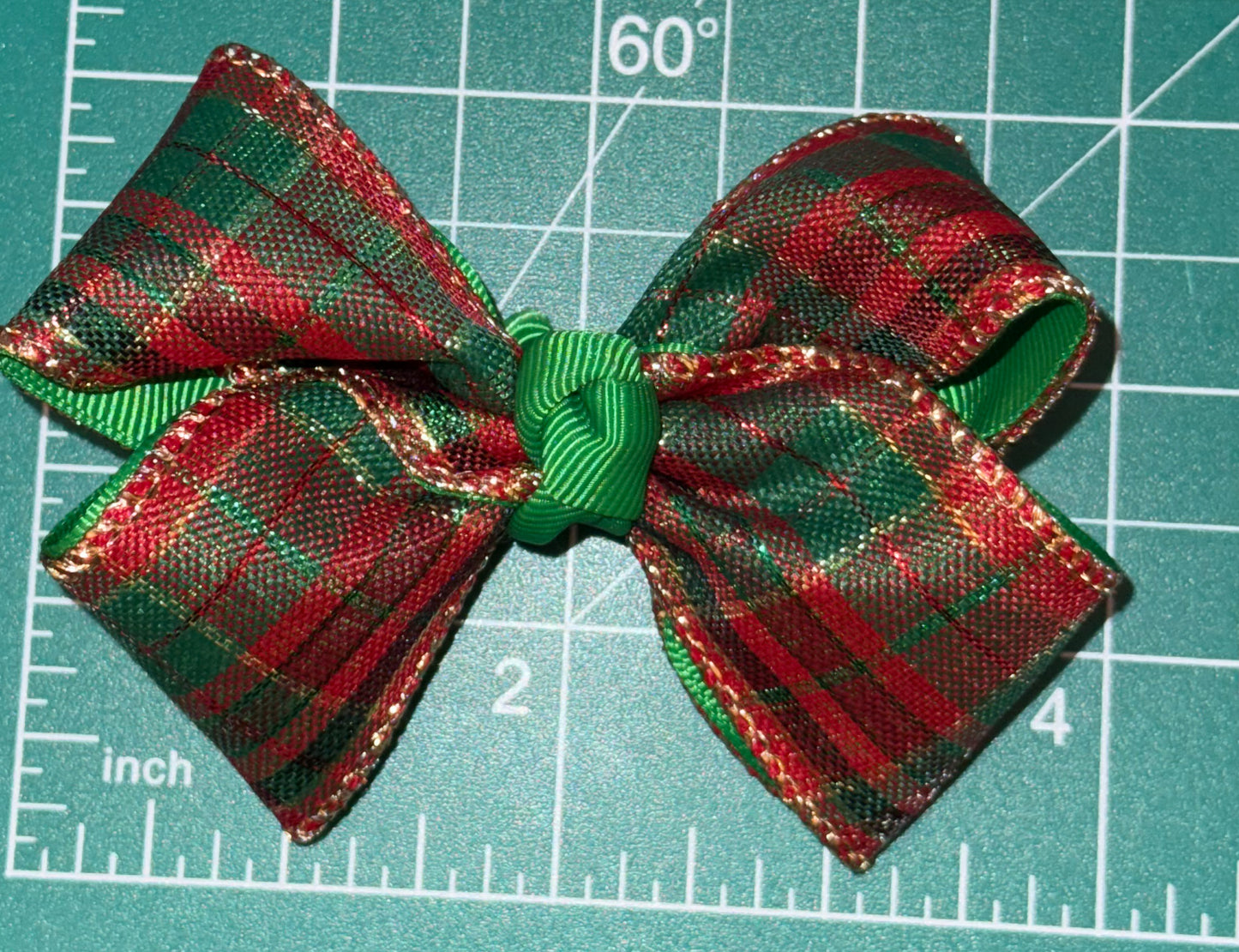Green, Red, and Gold Bow
