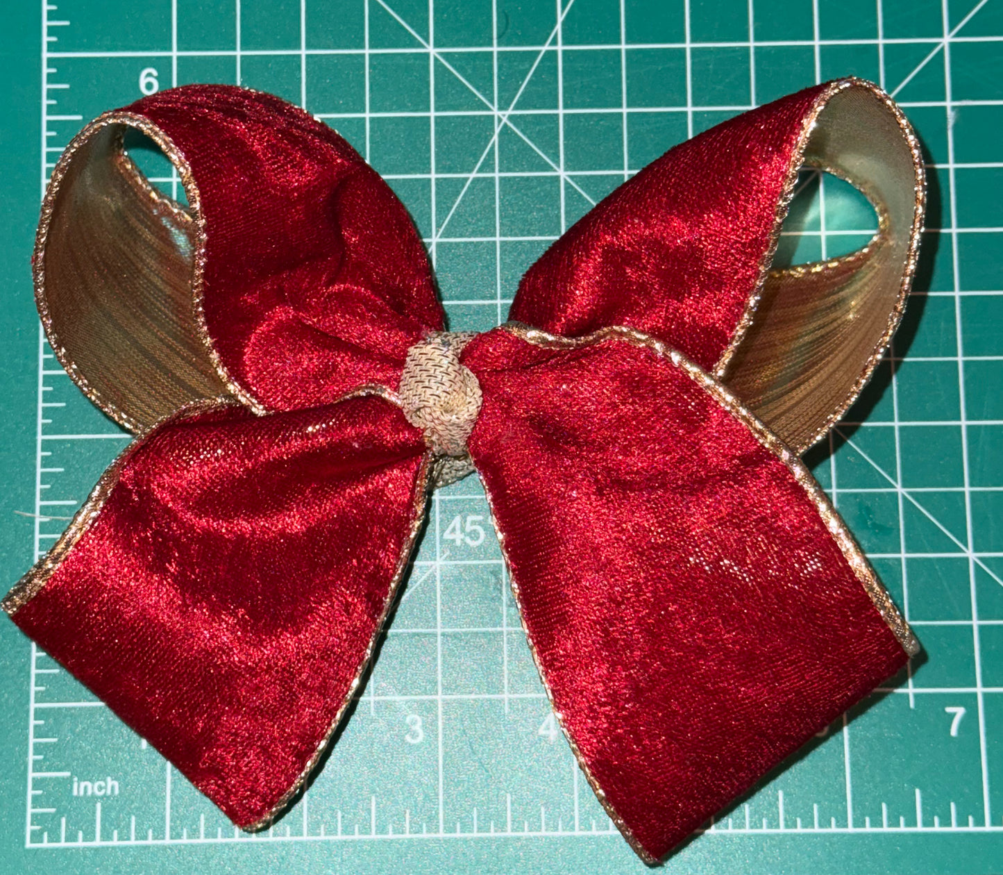 7-inch Maroon and Gold Bow