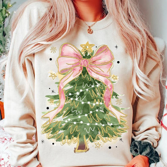 Christmas Tree Bow Sweatshirt